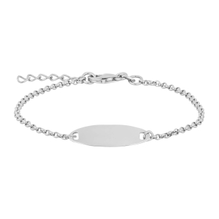 Rhod. Silberarmband m/Gravurplättchen