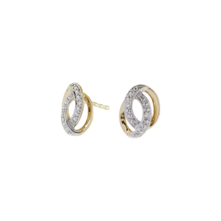 14kt. Goldohrringe m/Dia. 0.020ct W/SI