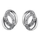 14kt. Weissgoldohrringe m/Dia. 0.020ct W/SI