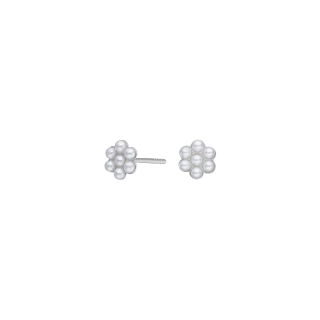 Rhod. Silber Ohrstecker m. Perlen