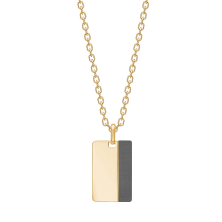 SON Stahl Halskette IP gold mit carbon