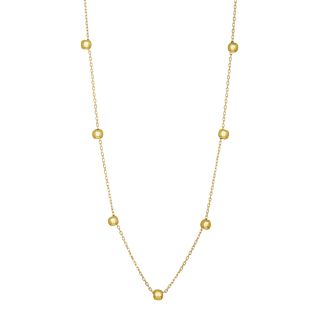 8kt. goldhalskette m/7 Kugeln