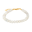 Süßwasserperlenarmband m/verg. Silberschloss 4 mm