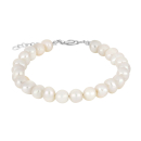 Süßwasserperlenarmband m/rhod. Silberschloss 6 mm
