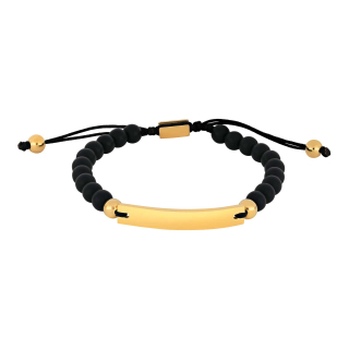 SON Armband Onyx/stahl IP gold 19-25cm