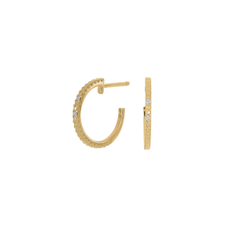 14kt. Goldohrringe m/Dia 0.02ct W/PI