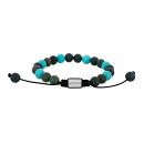 SON Armband moss agate/türkis m.Stahl 8mm