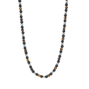 SON  Halskette Stahl mit tiger eye/black agate
