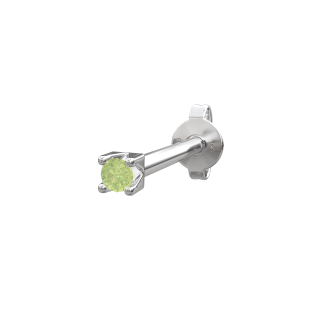 Rhod. Silberohrring m/Peridot Farbe cz PIERCE52 1