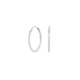 Rhodinierte Silber Creolen 20mm HOOP52