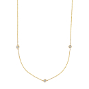 14kt. Goldhalskette m/3 x dia. 0.01ct W/SI
