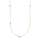 14kt. Goldhalskette m/5 x dia. 0.02ct W/SI