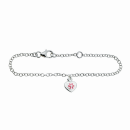 Rhod. Silberarmband Herz m/Blume und Emaille
