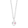 Rhod. Silberhalskette Herz m/rosa Kristall