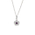 Rhod. Silberhalskette Blume m/Emaille und cz