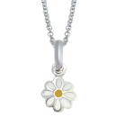 Rhod. Silberhalskette Blume m/Emaille