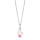 Rhod. Silberhalskette Herz m/rosa Emaille