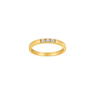 14kt. Gold Trauring m. 3 cz.