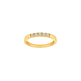 8kt. Gold Trauring m. 5 cz.