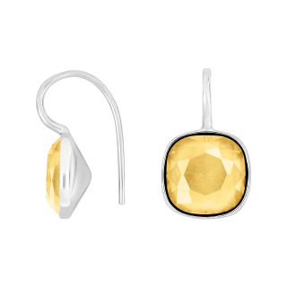 Rhod Silber Ohrring Quarz-Glas Facettiert Farbe25