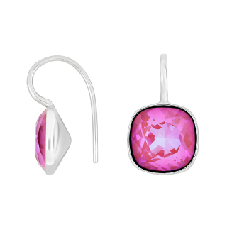 Rhod. Silber Ohrring Quarz-Glas Facettiert Farbe28