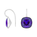 Rhod Silber Ohrring Quarz-Glas Facettiert Farbe32