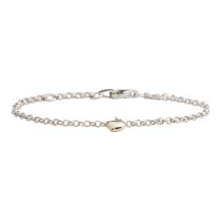 Rhod Silberkinderarmband m/8kt. Goldherz