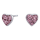 Rhod. Silberohrringe Herz m/rosa cz.