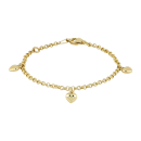 8kt. Goldarmband m/3 Herzen