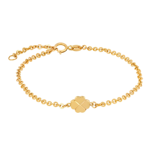 8kt. Goldarmband m/Kleeblatt