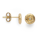 750/- Ohrstecker spezialtexturiert, 0,03ct W-SI