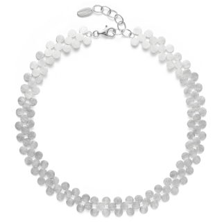 925/- Collier, rho. Kratzmatt, 45cm + 5cm