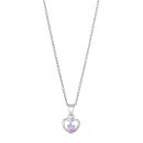 Rhod. Silberhalskette Herz m/rosa cz