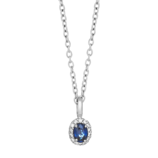 14kt. Goldanhäng.m/Saphir und dia 0.05ct. W/SI i