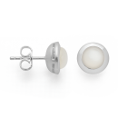 925/- Ohrstecker Poliert, Mondstein weiß 1,63ct