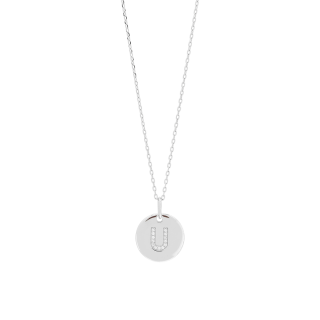 Rhod. Silber Halskette ELLANOR 14mm U, 42+3cm