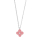 Rhod. Silberhalskette Blume m/Rosa Emaille