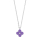 Rhod. Silberhalskette Blume m/Lila Emaille