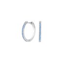 Rhod. Silver Ohrringe Blau cz JANENOR 18mm