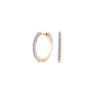 Roséverg. Silber Ohrringe Blau cz 18mm