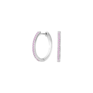 Rhod. Silber Ohrringe Rosa cz JANENOR 18mm