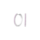 Rhod. Silber Ohrringe Rosa cz JANENOR 18mm
