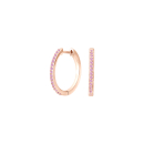 Roséverg. Silber Ohrringe Rosa cz JANENOR 18mm