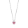 Rhod. Silber Halskette Herz m/ rosa Emaille
