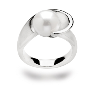 925/- Ring rho. matt/Poliert Zuchtperle weiß4,51ct