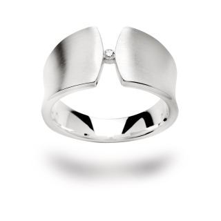 925/- Ring matt., Brillant 0,04ct W-SI