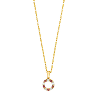 14kt. Anhänger m. Rubin und 0,7ct W/SI
