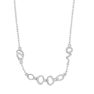 Rhodinierte Silber Halskette GEM52