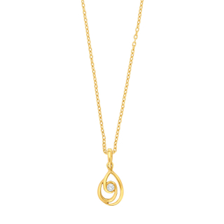 8kt. Anhänger m/cz und Verg. Silber Kette