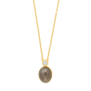 8kt. Anhänger m/cz und Verg. Silber Kette